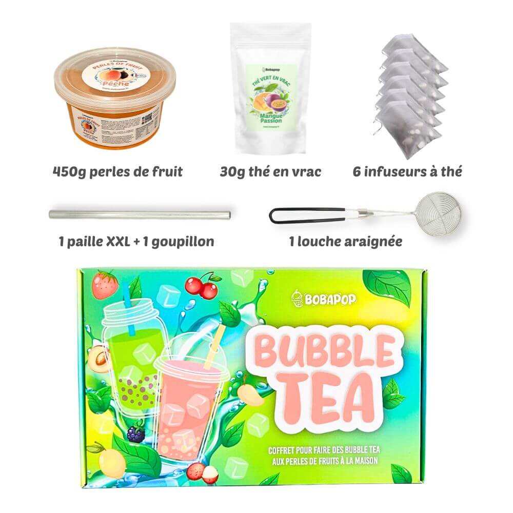 Coffret bubble tea pour 15 boissons - élements intérieur