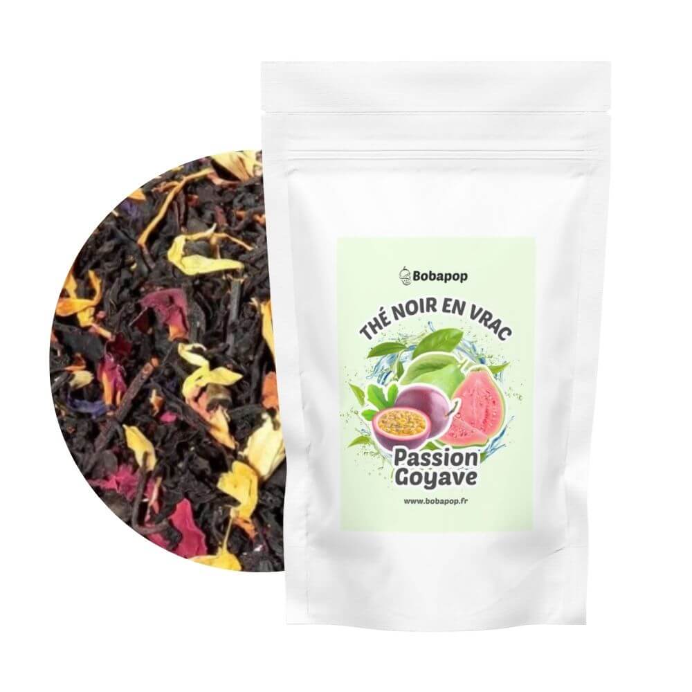 Thé noir Fruit de la passion et goyave - visuel intérieur du thé
