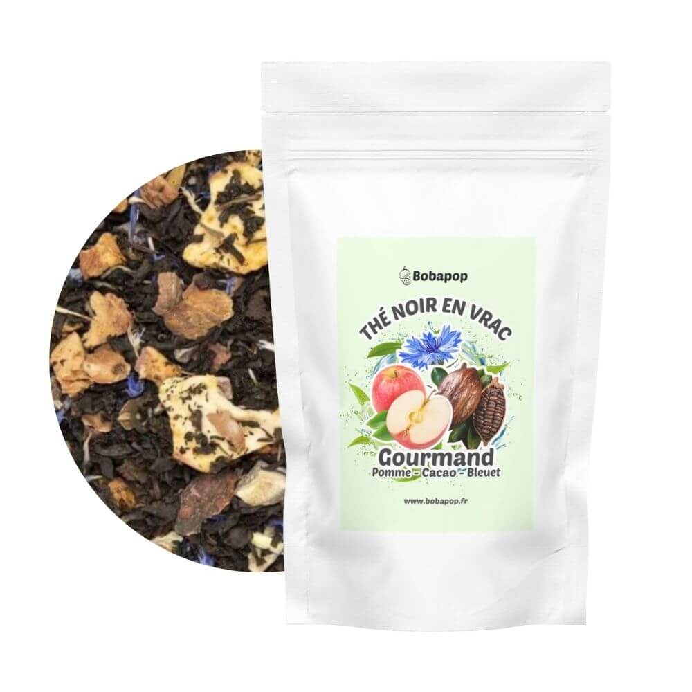 Thé noir Gourmand pomme cacao bleuet - visuel thé