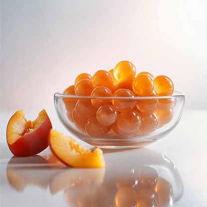 Peach bubble tea fruit pearls